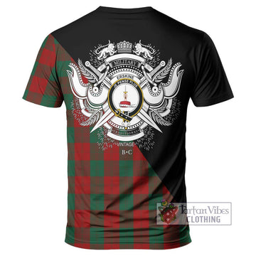 Erskine Tartan T-Shirt with Family Crest and Military Logo Style