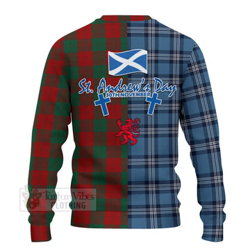 Erskine Tartan Knitted Sweater Happy St. Andrew's Day Half Tartan Style