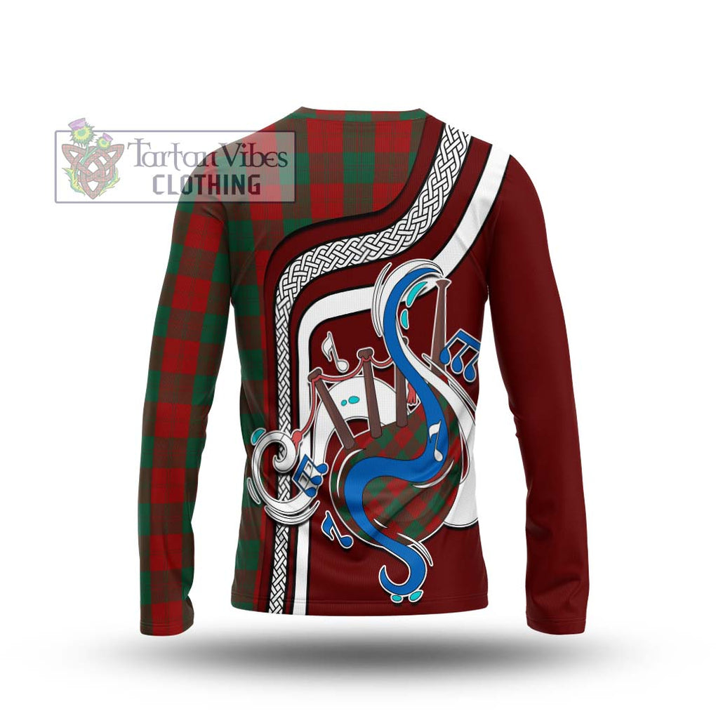 Tartan Vibes Clothing Erskine Tartan Long Sleeve T-Shirt with Epic Bagpipe Style