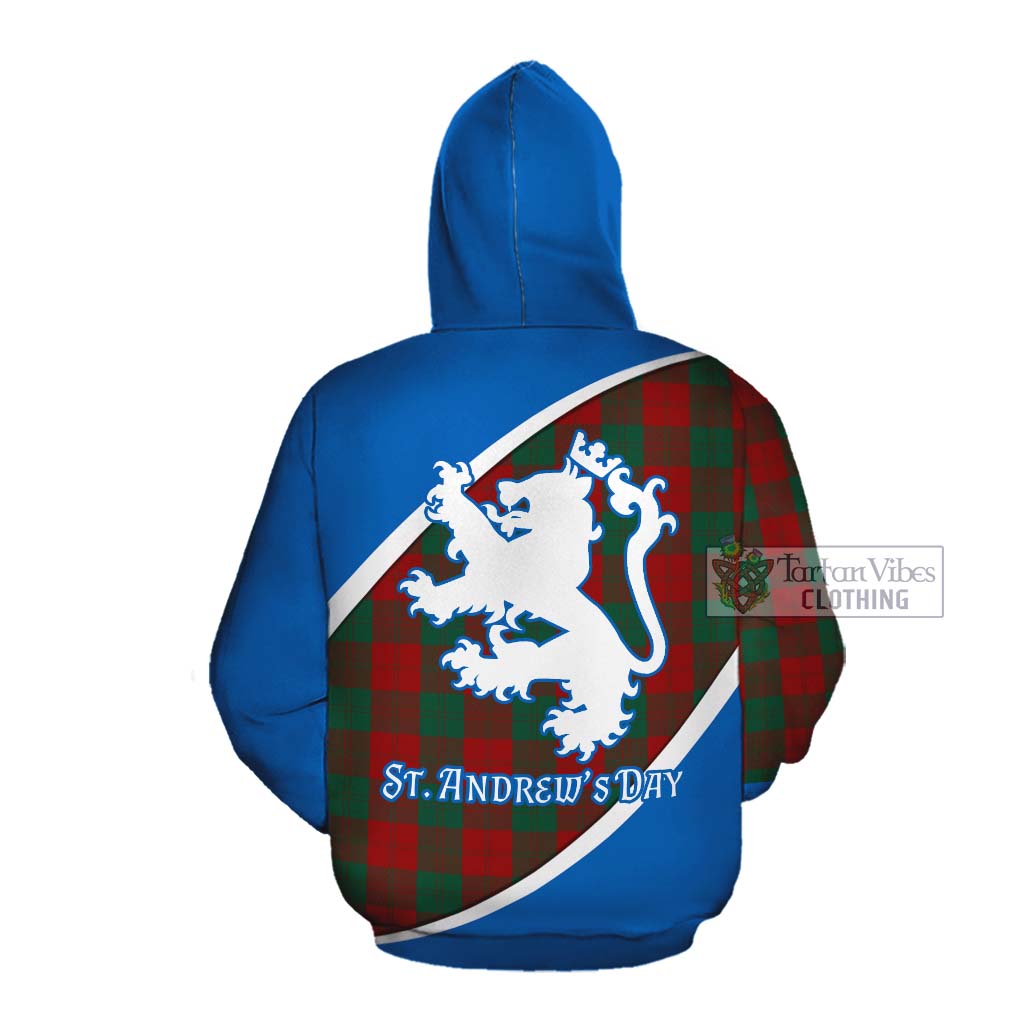 Tartan Vibes Clothing Erskine Family Crest Tartan Cotton Hoodie Celebrate Saint Andrew's Day in Style