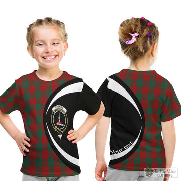 Erskine Tartan Kid T-Shirt with Family Crest Circle Style