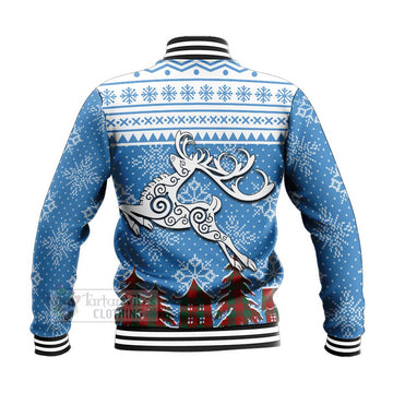 Erskine Clan Christmas Baseball Jacket Celtic Reindeer Style