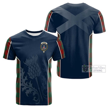 Erskine Tartan Cotton T-shirt with Family Crest and Scottish Thistle Vibes Sport Style