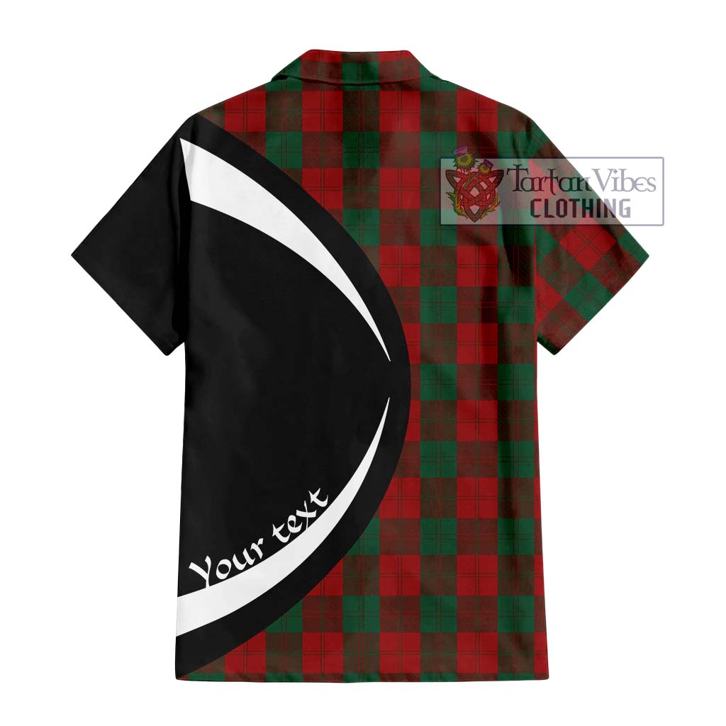 Erskine Tartan Short Sleeve Button Up with Family Crest Circle Style - Tartan Vibes Clothing