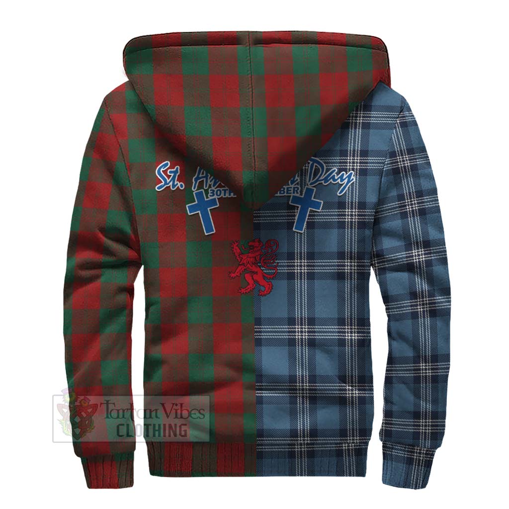 Tartan Vibes Clothing Erskine Tartan Sherpa Hoodie Happy St. Andrew's Day Half Tartan Style