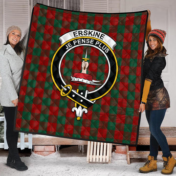 Erskine Tartan Quilt with Family Crest