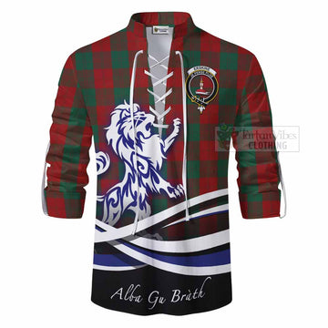 Erskine Tartan Ghillie Kilt Shirt with Alba Gu Brath Regal Lion Emblem