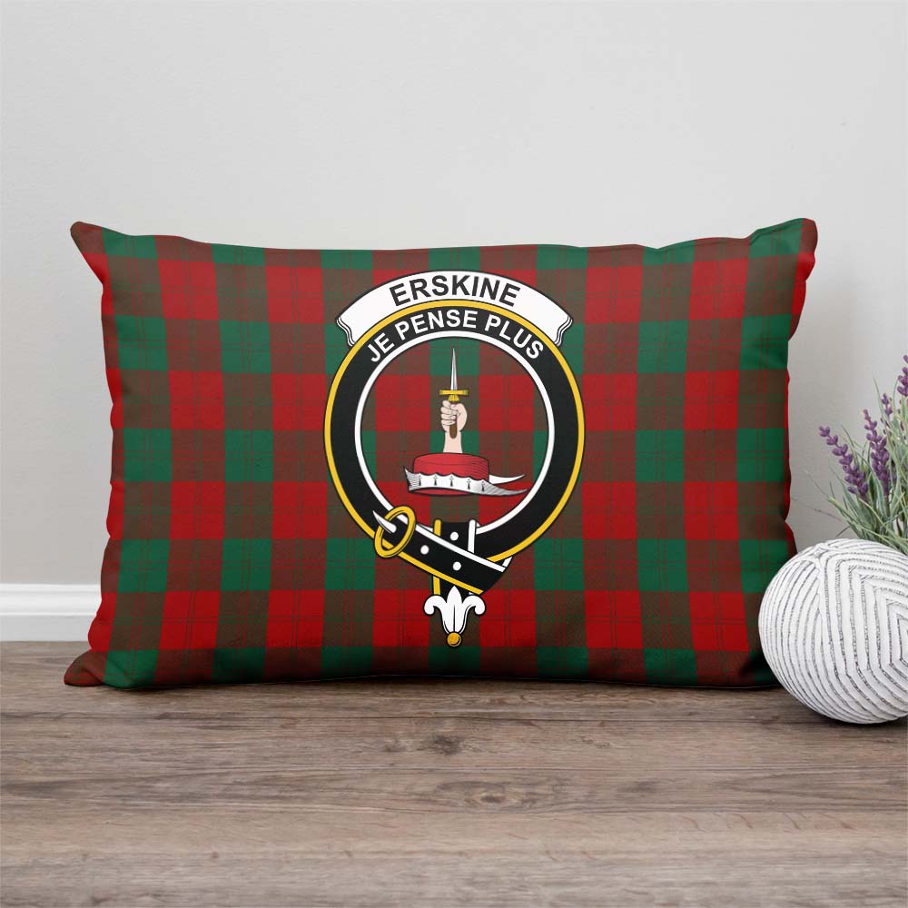 Erskine Tartan Pillow Cover with Family Crest Rectangle Pillow Cover - Tartanvibesclothing