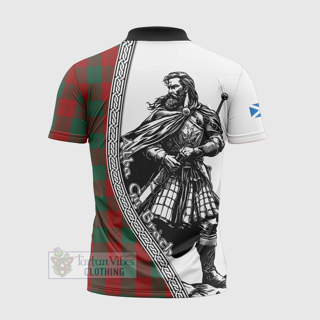 Tartan Vibes Clothing Erskine Tartan Clan Crest Zipper Polo Shirt with Highlander Warrior Celtic Style