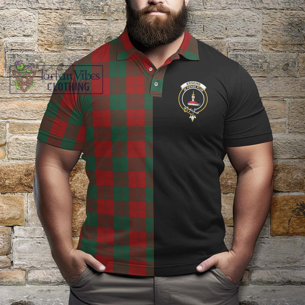 Erskine Tartan Polo Shirt with Family Crest and Half Of Me Style - Tartanvibesclothing Shop