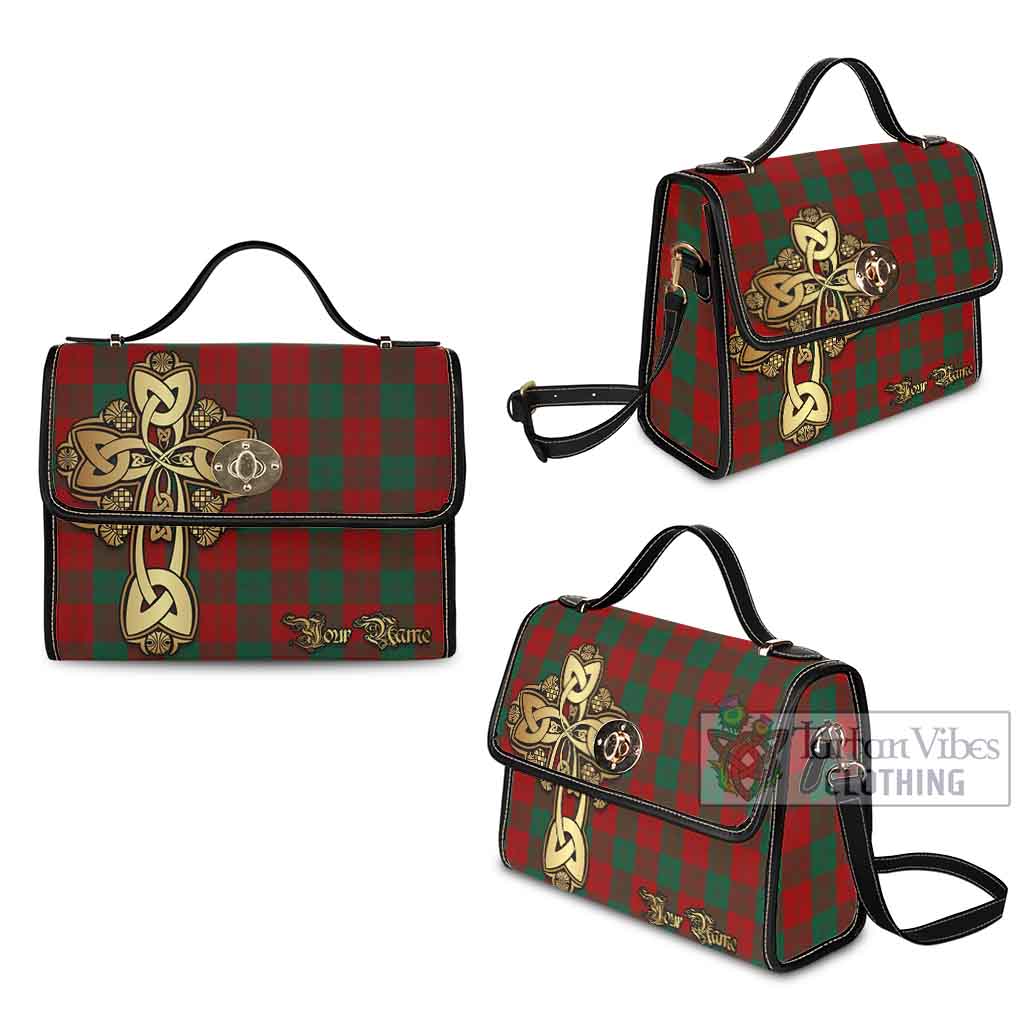 Tartan Vibes Clothing Erskine Tartan Waterproof Canvas Bag Golden Thistle Celtic Cross Style