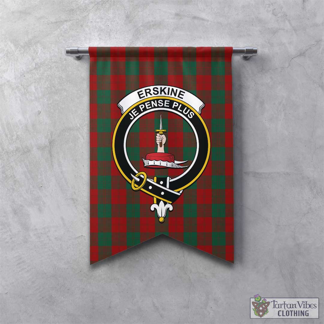 Tartan Vibes Clothing Erskine Tartan Gonfalon, Tartan Banner with Family Crest