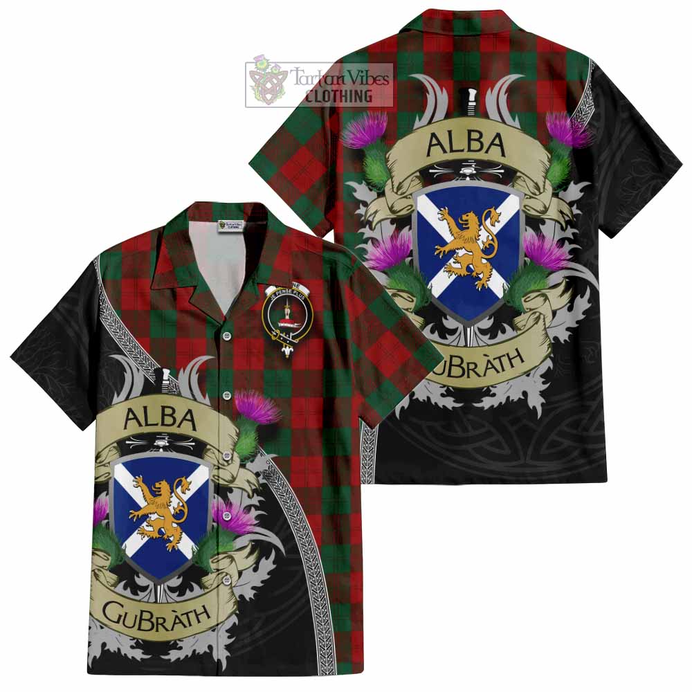 Erskine Tartan Family Crest Hawaiian Shirt Lion Rampant Royal Thistle Shield Celtic Inspired - Tartan Vibes Clothing