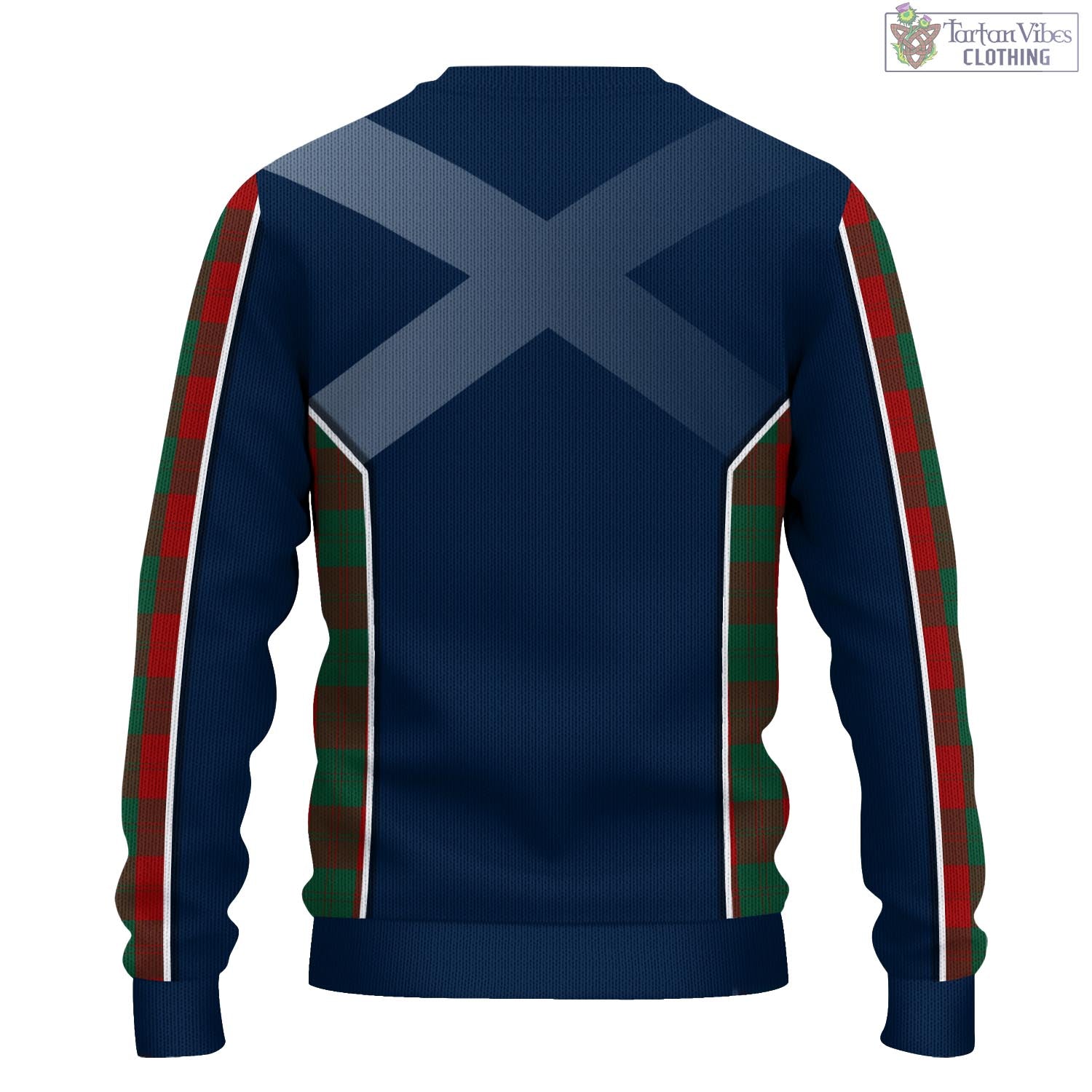 Tartan Vibes Clothing Erskine Tartan Knitted Sweatshirt with Family Crest and Scottish Thistle Vibes Sport Style