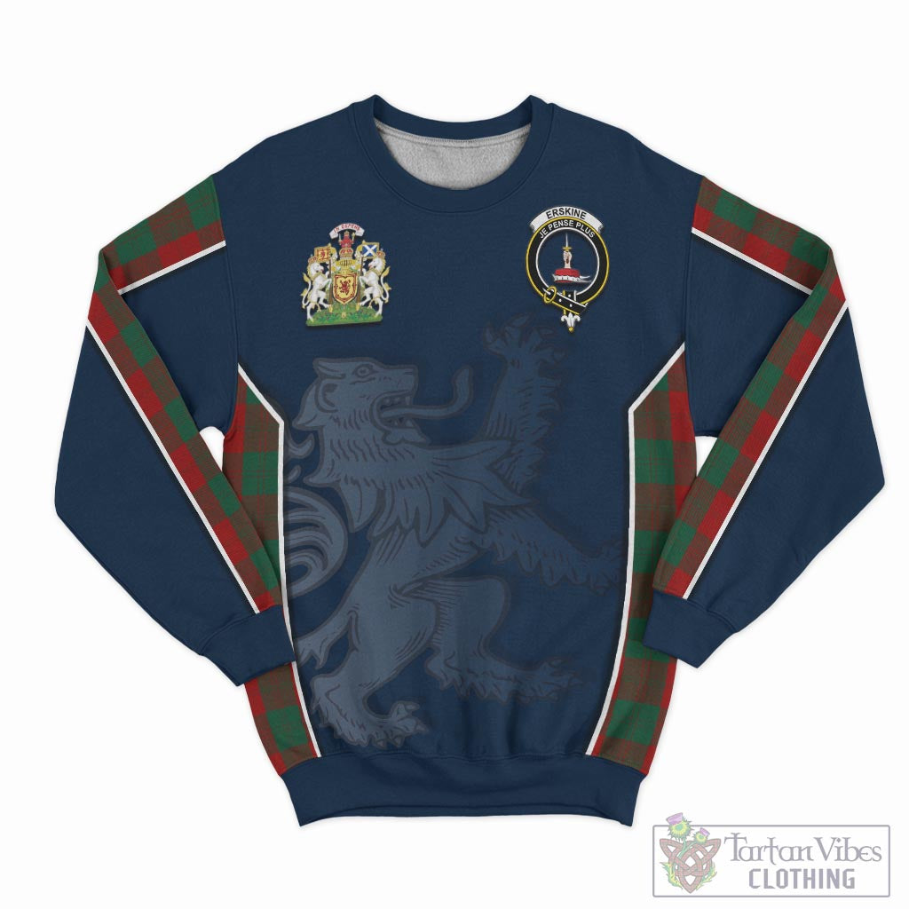 Tartan Vibes Clothing Erskine Tartan Sweater with Family Crest and Lion Rampant Vibes Sport Style