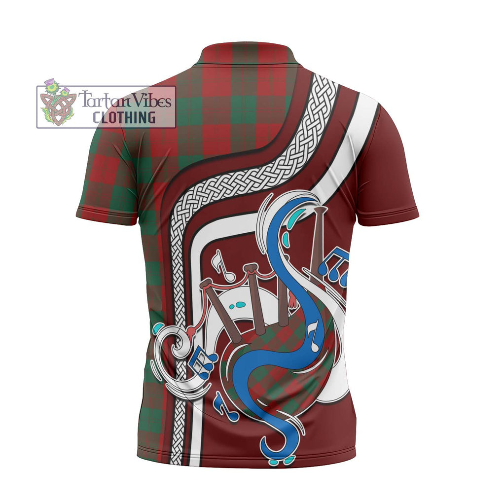 Erskine Tartan Zipper Polo Shirt with Epic Bagpipe Style - Tartanvibesclothing Shop