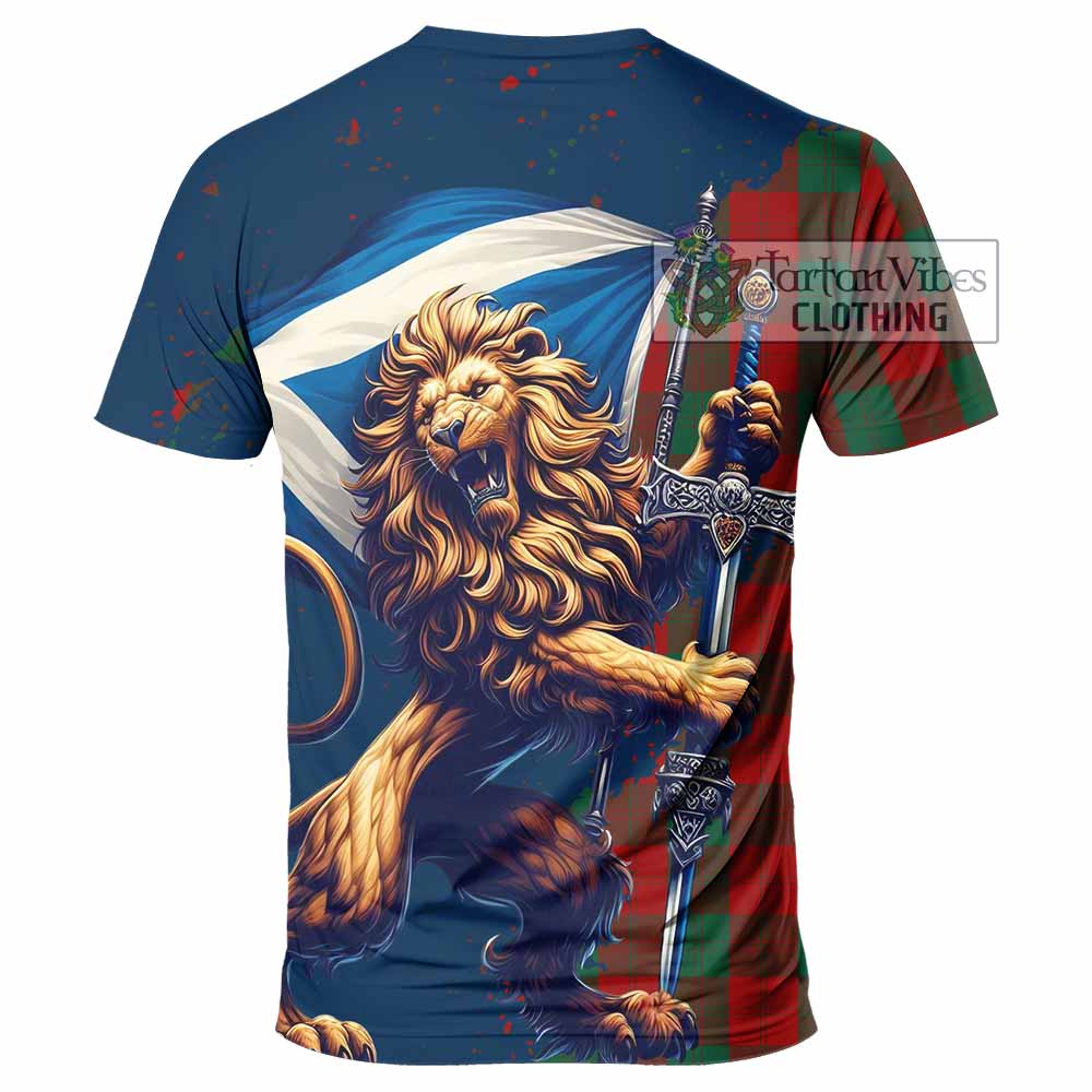 Tartan Vibes Clothing Erskine Tartan Family Crest T-Shirt with Scottish Majestic Lion