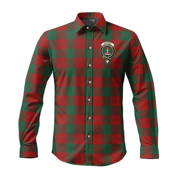 Erskine Tartan Long Sleeve Button Up Shirt with Family Crest