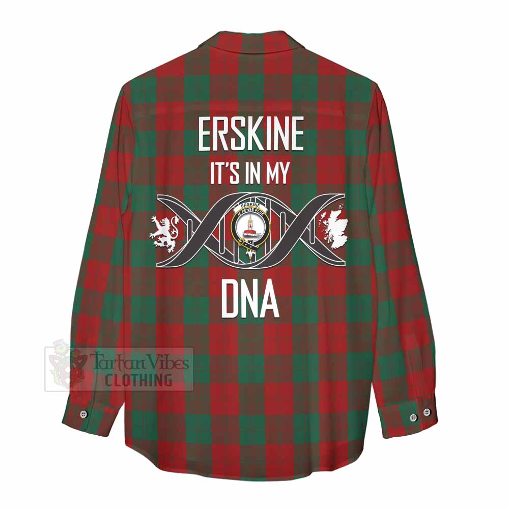 Tartan Vibes Clothing Erskine Tartan Women's Casual Shirt with Family Crest DNA In Me Style