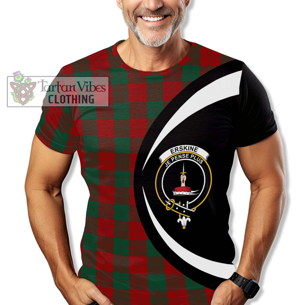 Tartan Vibes Clothing Erskine Tartan T-Shirt with Family Crest Circle Style