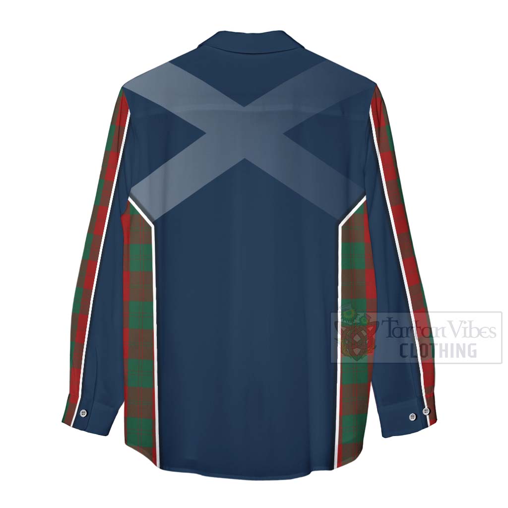 Tartan Vibes Clothing Erskine Tartan Women's Casual Shirt with Family Crest and Scottish Thistle Vibes Sport Style