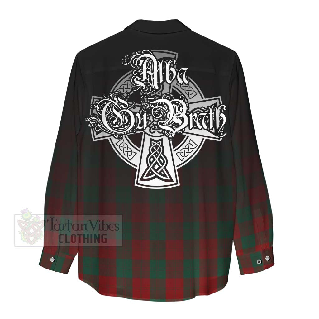 Tartan Vibes Clothing Erskine Tartan Women's Casual Shirt Featuring Alba Gu Brath Family Crest Celtic Inspired