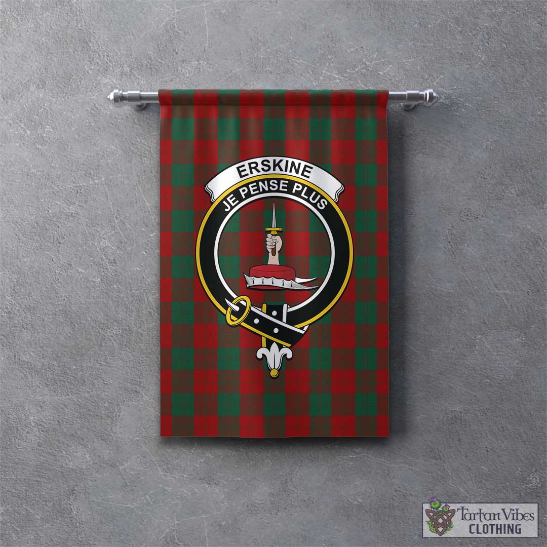 Tartan Vibes Clothing Erskine Tartan Gonfalon, Tartan Banner with Family Crest