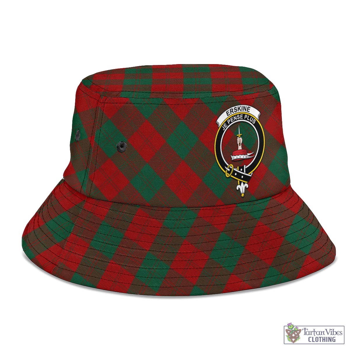 Tartan Vibes Clothing Erskine Tartan Bucket Hat with Family Crest