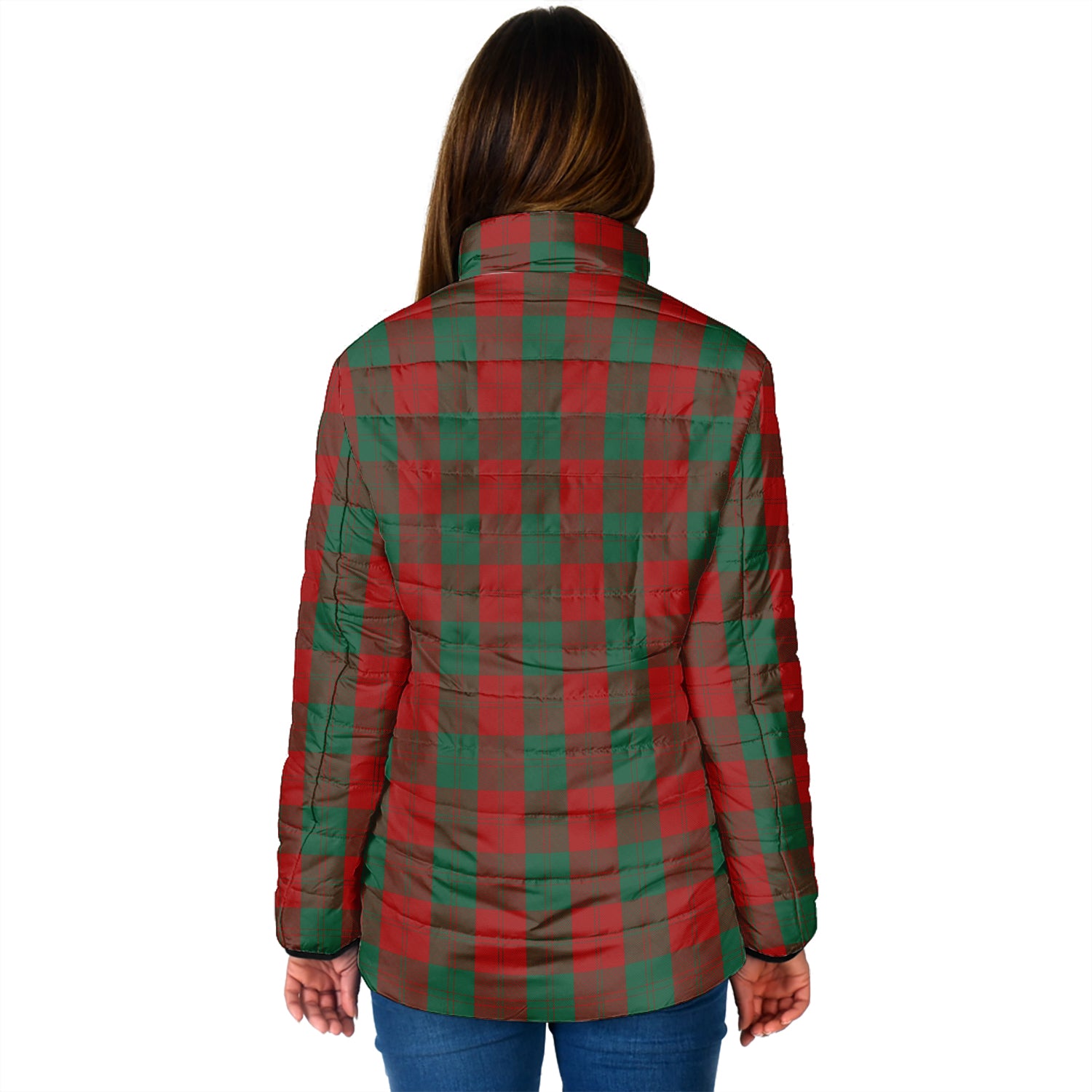 Erskine Tartan Padded Jacket with Family Crest - Tartan Vibes Clothing