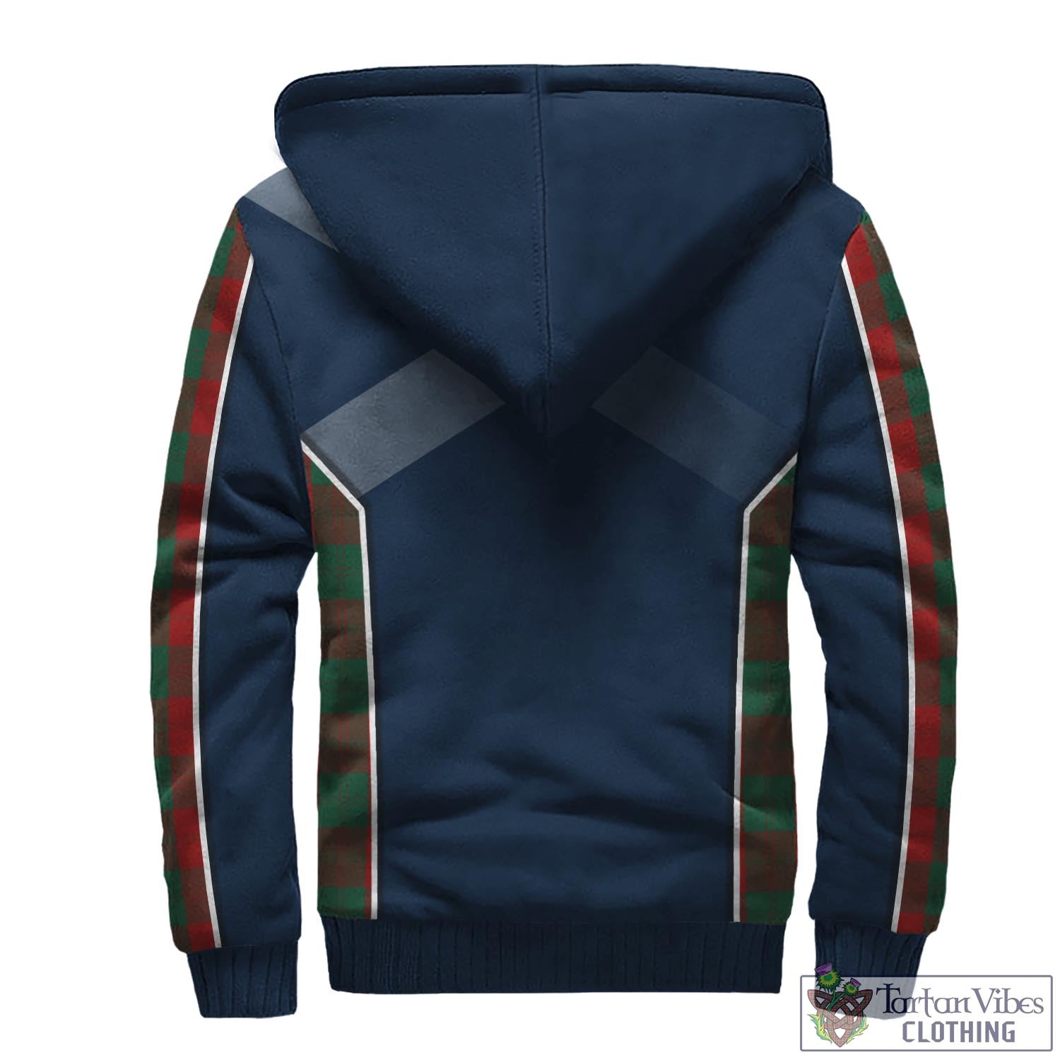 Tartan Vibes Clothing Erskine Tartan Sherpa Hoodie with Family Crest and Scottish Thistle Vibes Sport Style