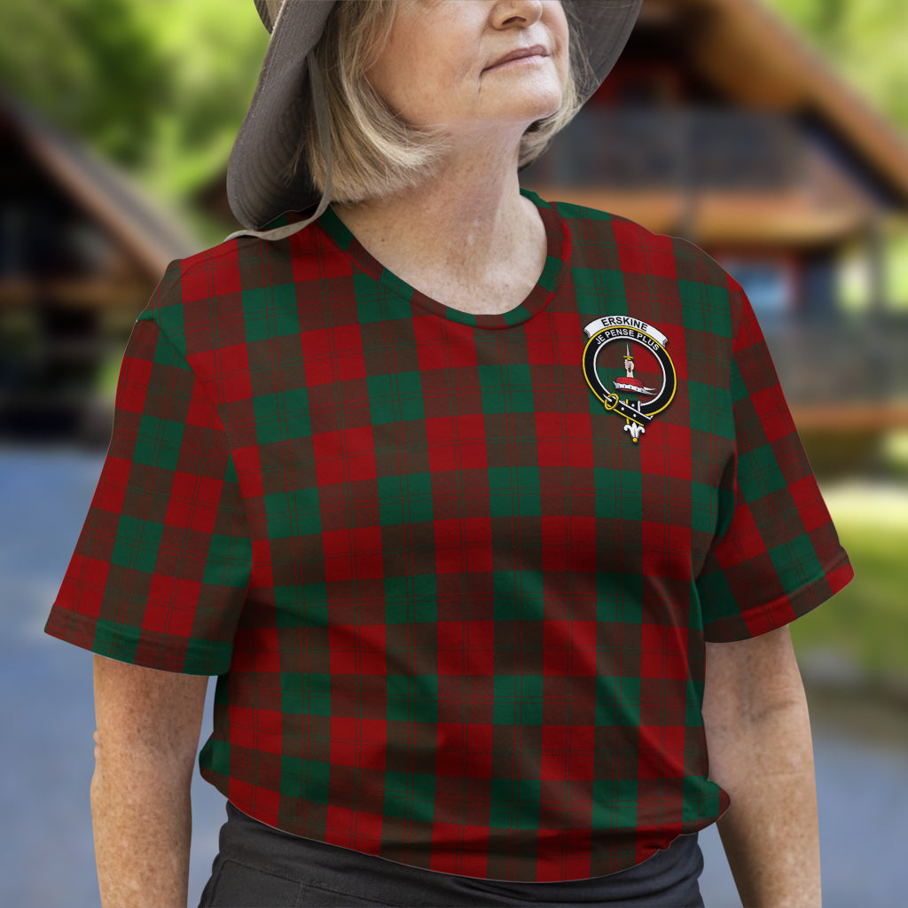 Erskine Tartan T-Shirt with Family Crest - Tartan Vibes Clothing