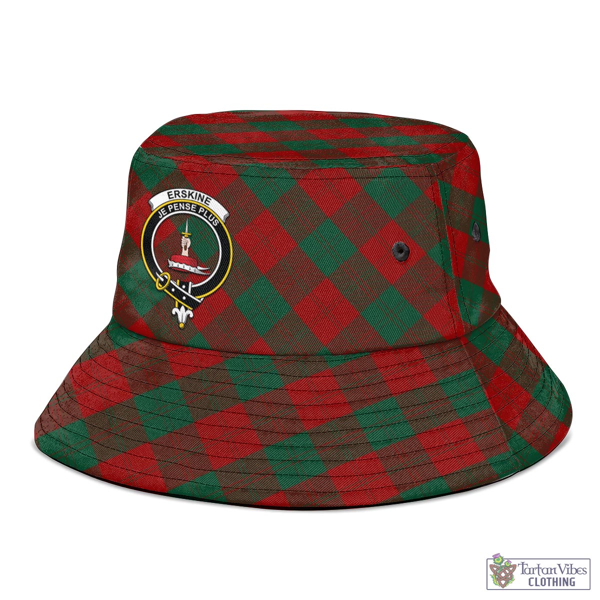 Tartan Vibes Clothing Erskine Tartan Bucket Hat with Family Crest