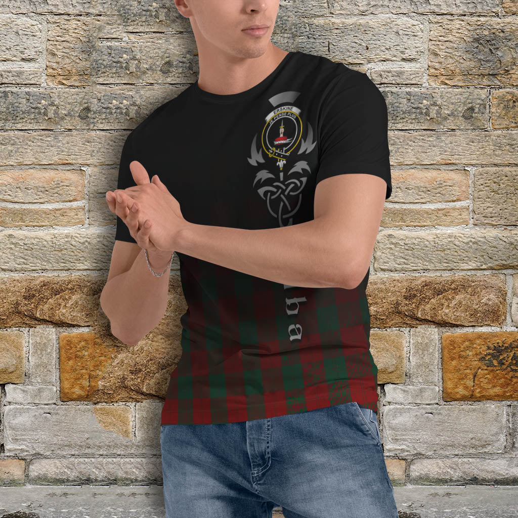 Tartan Vibes Clothing Erskine Tartan T-Shirt Featuring Alba Gu Brath Family Crest Celtic Inspired