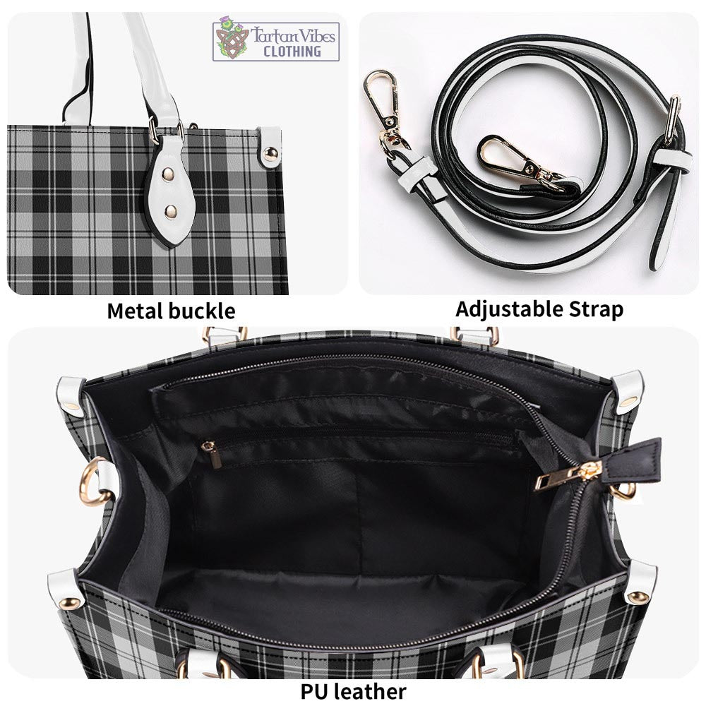 Tartan Vibes Clothing Erskine Black and White Tartan Luxury Leather Handbags