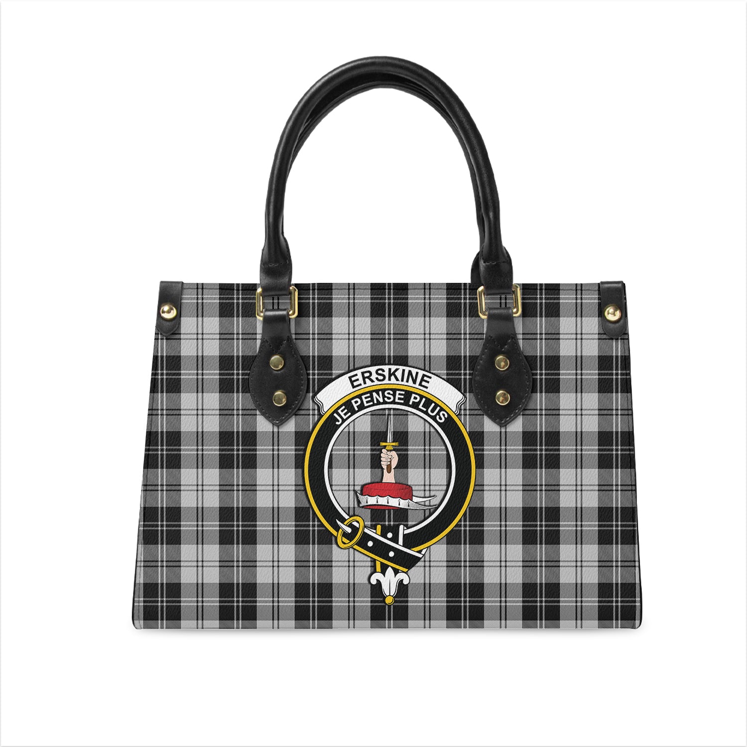 erskine-black-and-white-tartan-leather-bag-with-family-crest