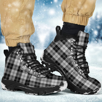 Erskine Black and White Tartan Alpine Boots