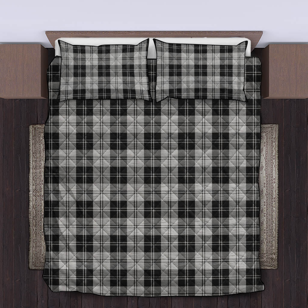 Erskine Black and White Tartan Quilt Bed Set King - Tartan Vibes Clothing