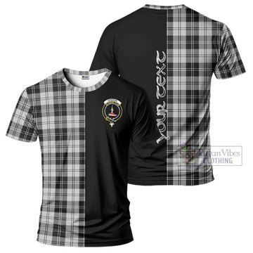 Erskine Black and White Tartan T-Shirt with Family Crest and Half Of Me Style