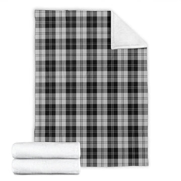 Erskine Black and White Tartan Blanket