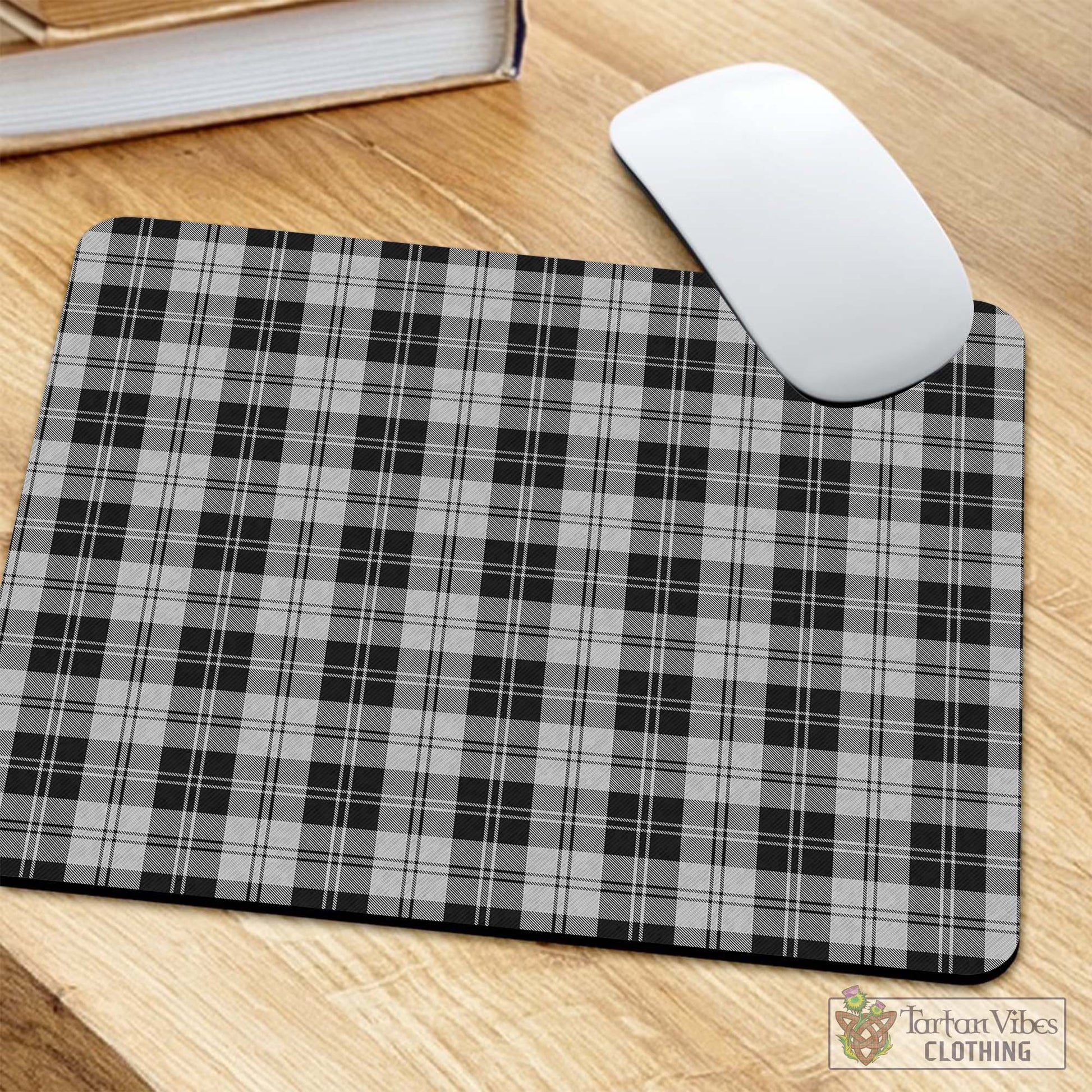 Tartan Vibes Clothing Erskine Black and White Tartan Mouse Pad