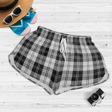 Erskine Black and White Tartan Womens Shorts