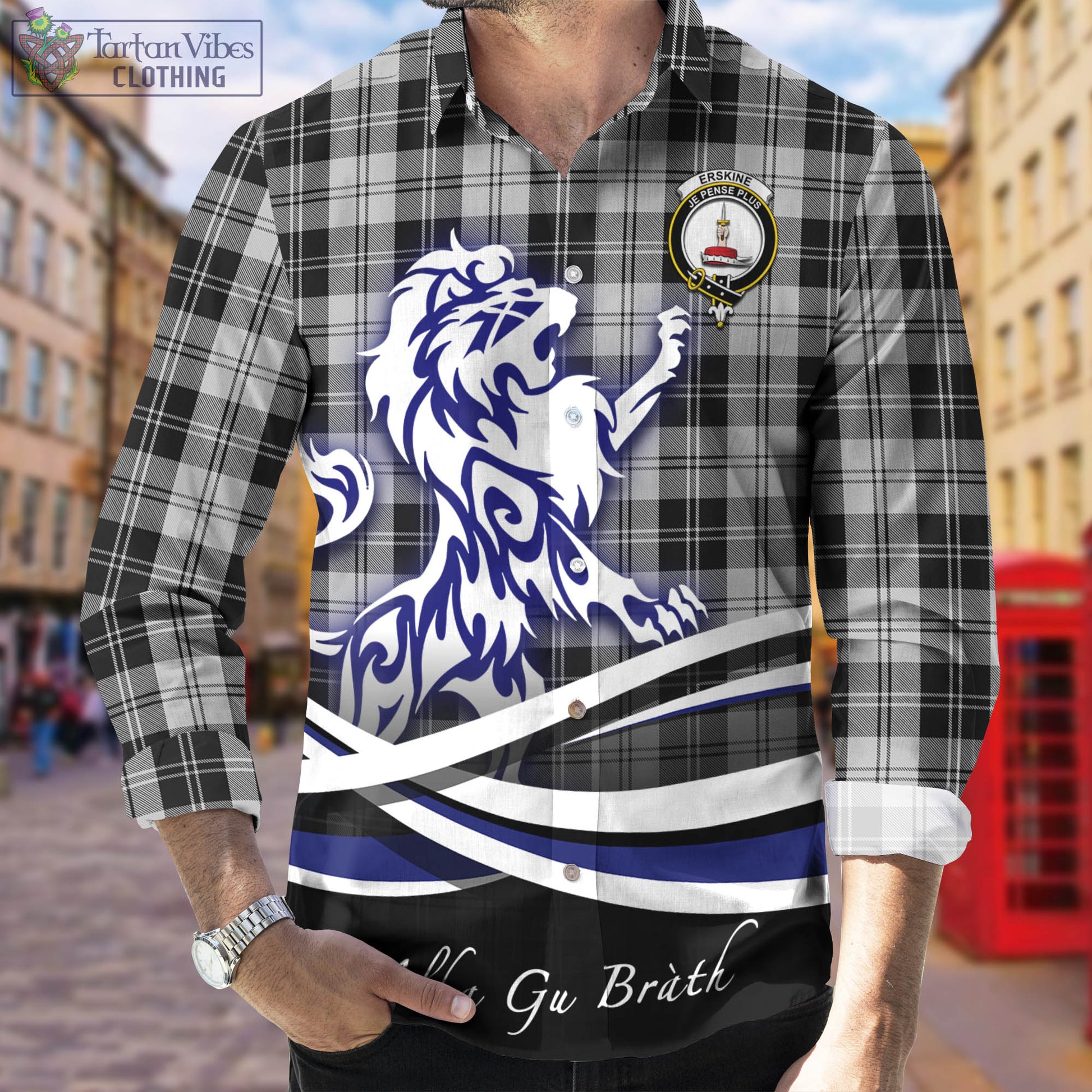 erskine-black-and-white-tartan-long-sleeve-button-up-shirt-with-alba-gu-brath-regal-lion-emblem