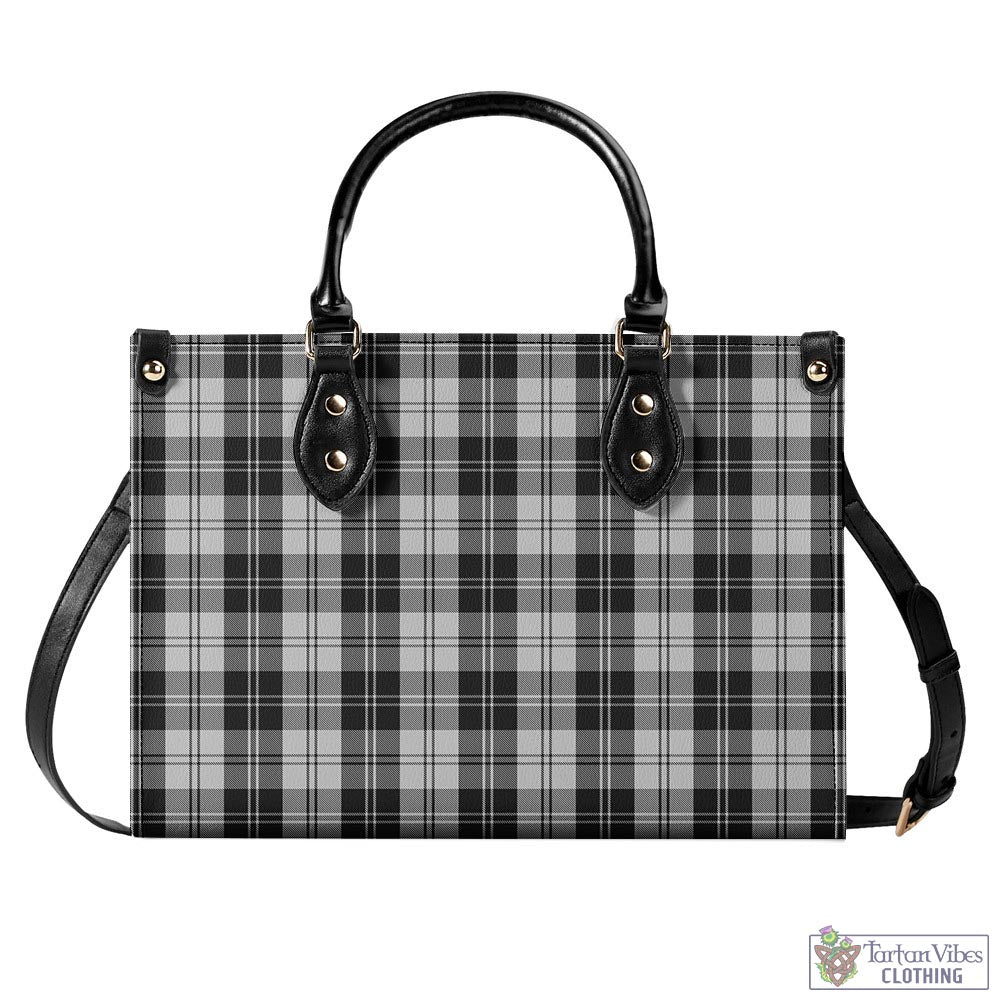 Tartan Vibes Clothing Erskine Black and White Tartan Luxury Leather Handbags