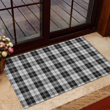 Erskine Black and White Tartan Door Mat