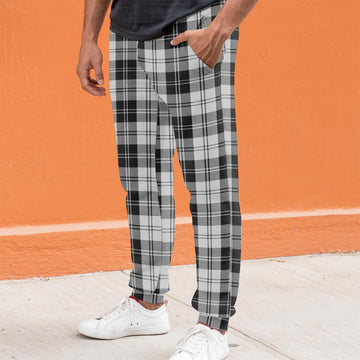 Erskine Black and White Tartan Joggers Pants