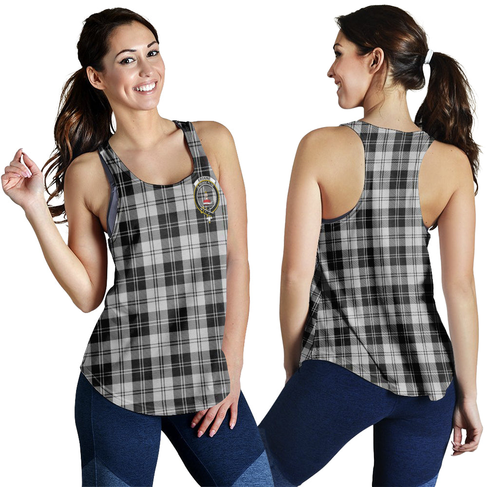 erskine-black-and-white-tartan-women-racerback-tanks-with-family-crest