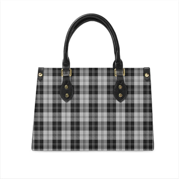 Erskine Black and White Tartan Leather Bag