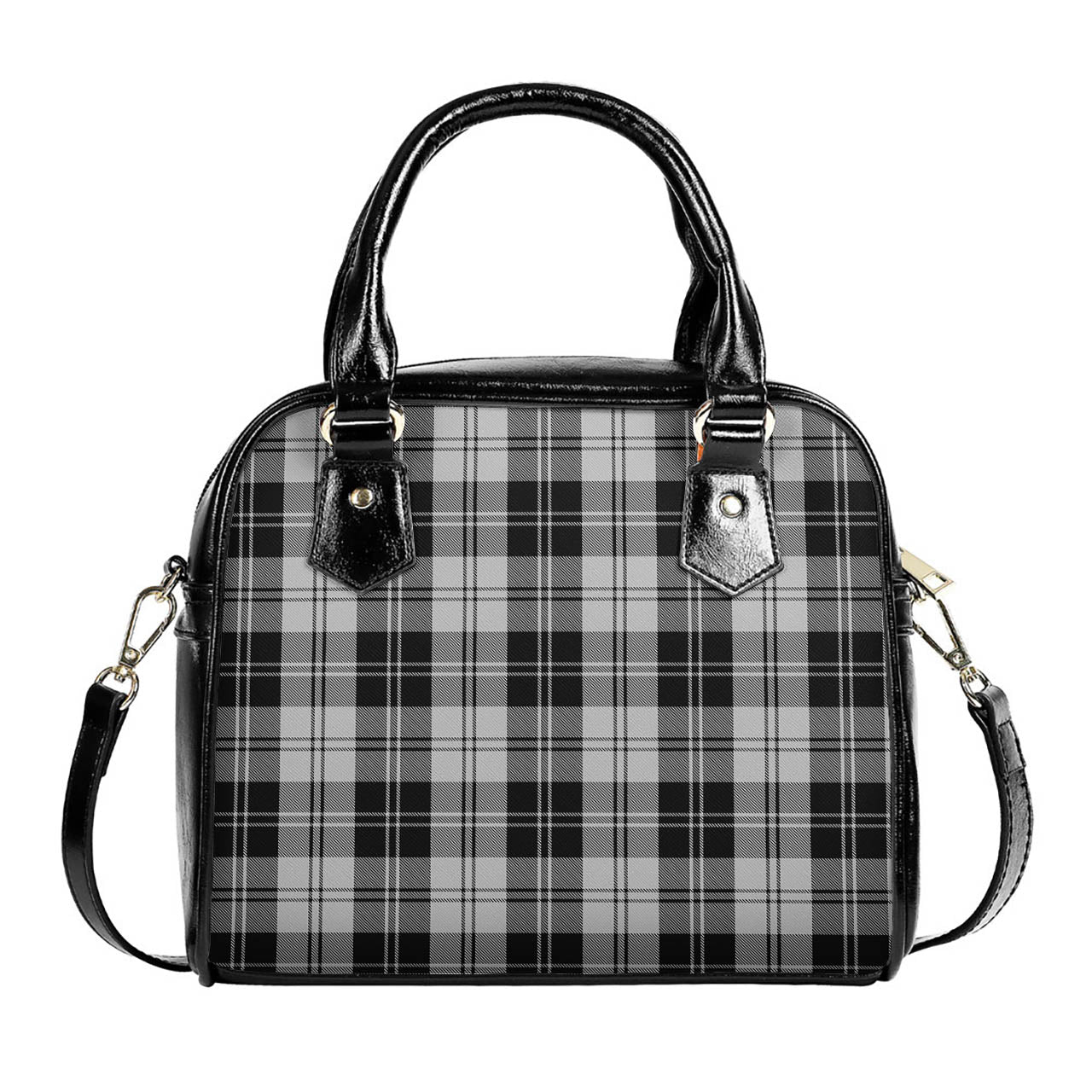 Erskine Black and White Tartan Shoulder Handbags One Size 6*25*22 cm - Tartanvibesclothing