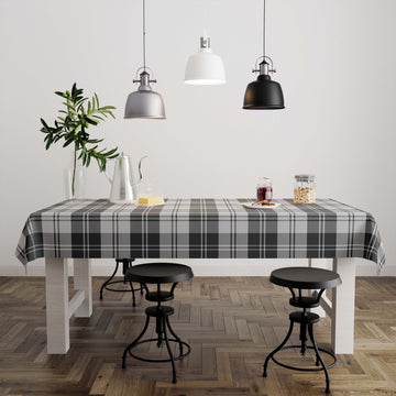 Erskine Black and White Tartan Tablecloth