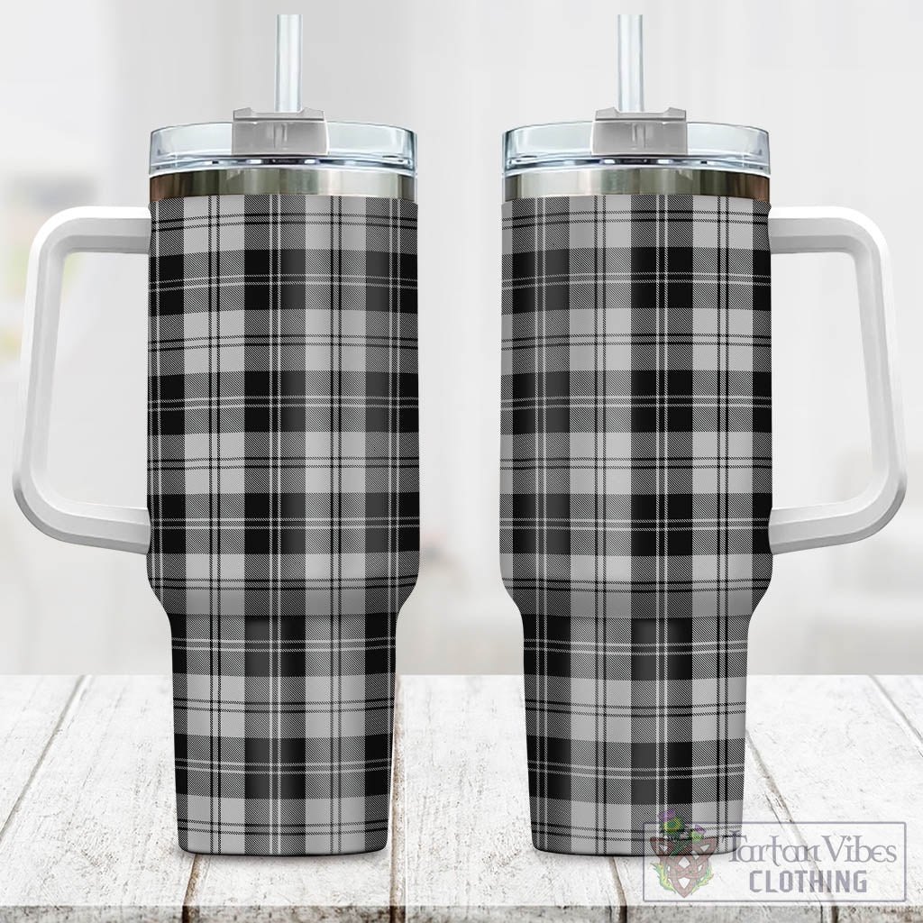 Tartan Vibes Clothing Erskine Black and White Tartan Tumbler with Handle